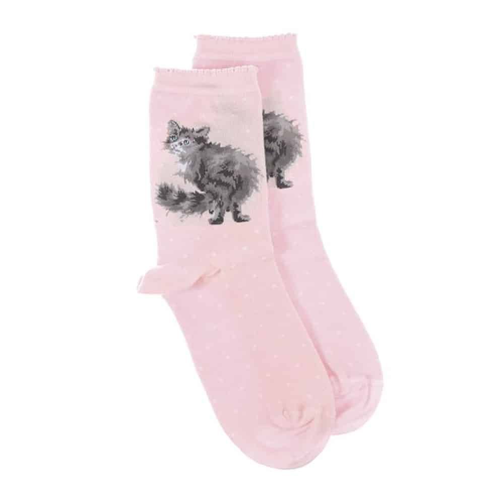 Sokker Dame Glamour Puss kattemotiv